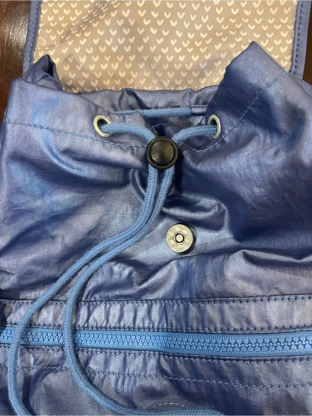 Kipling City Pack Metallic Blue Backpack Small Slouchy Y2K Monkey Charm Nylon